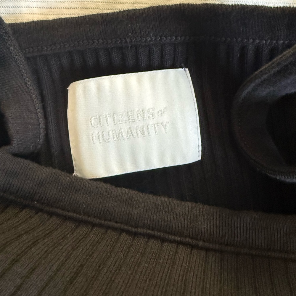 Citizens Of Humanity Black Ribbed Bodysuit - Picture 2 of 4